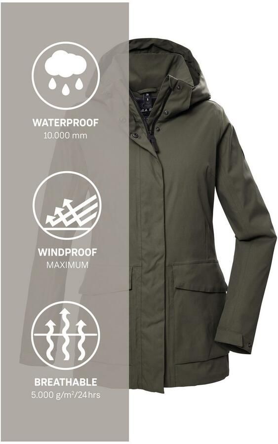 G.I.G.A. DX by killtec Functioneel jack GS 54 WMN JCKT Waterdicht ade d gerecyclede materialen afneembare capuchon - Foto 8