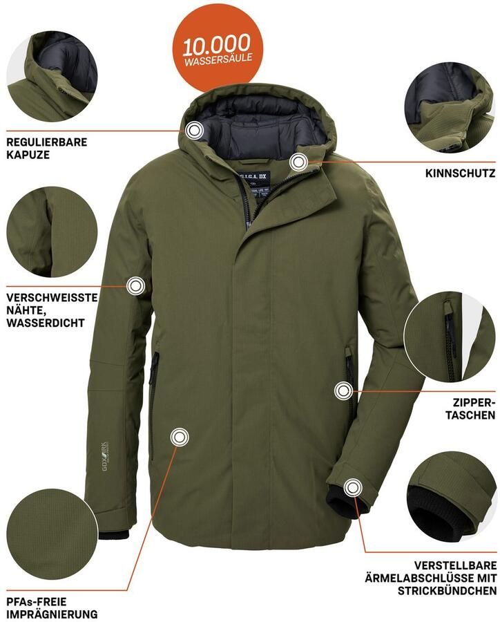 G.I.G.A. DX by killtec Functioneel jack GW 11 MN JCKT Waterdichte ade de winterjas met verstelbare capuchon