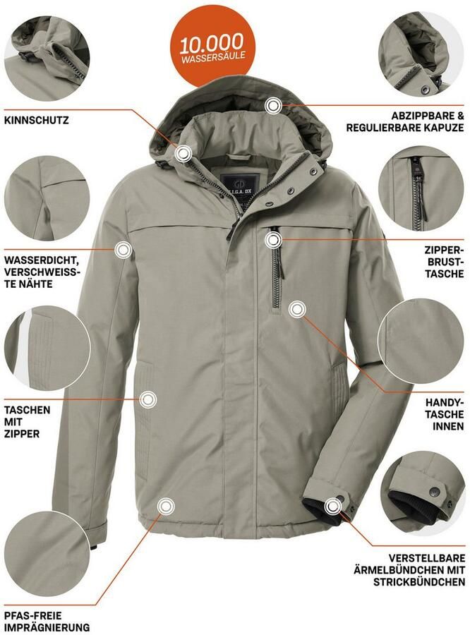 G.I.G.A. DX by killtec Functioneel jack GW 39 MN JCKT Waterdichte ade de winterjas met verstelbare capuchon - Foto 2
