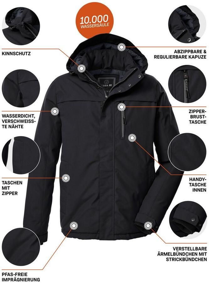 G.I.G.A. DX by killtec Functioneel jack GW 39 MN JCKT Waterdichte ade de winterjas met verstelbare capuchon - Foto 2