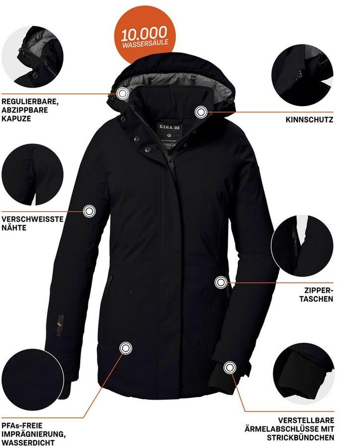 G.I.G.A. DX by killtec Functioneel jack GW 6 WMN JCKT Dames winterjack: waterdicht ademend afneembare capuchon