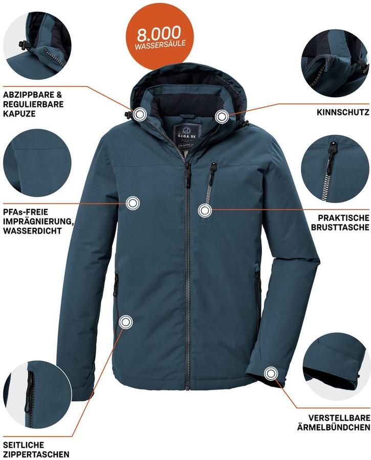 G.I.G.A. DX by killtec Functioneel jack GW 64 MN JCKT Waterbestendige ade de winterjas met verstelbare capuchon