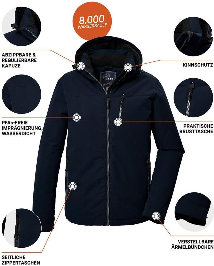 G.I.G.A. DX by killtec Functioneel jack GW 64 MN JCKT Waterbestendige ade de winterjas met verstelbare capuchon