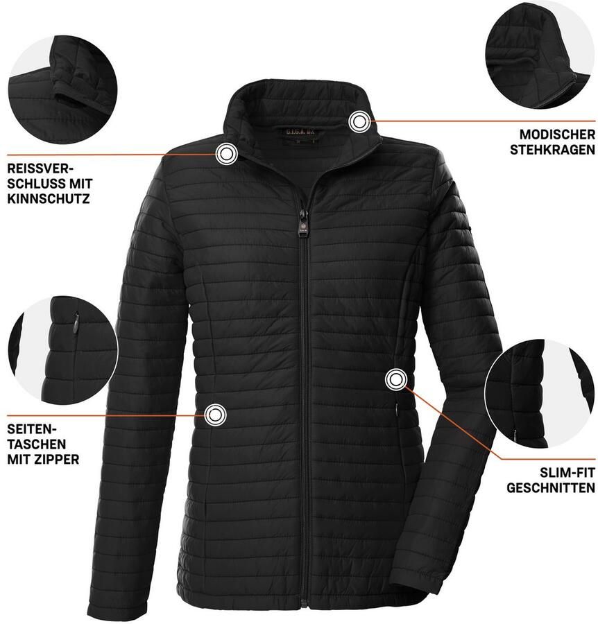 G.I.G.A. DX by killtec Gewatteerde jas Dames gewatteerde jas OOGS 2 Ultralichte dames gestepte jas dun gevoerd valt kleiner uit