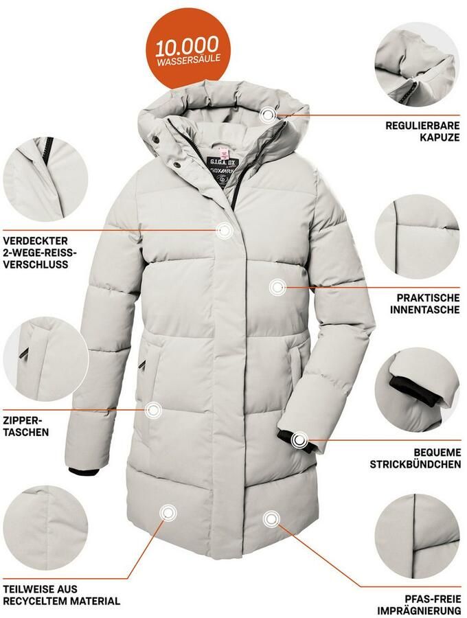 G.I.G.A. DX by killtec Gewatteerde jas GW 1 WMN QLTD PRK Dames Gewatteerde Parka winddicht waterafstotend 10.000 mm Waterkolom