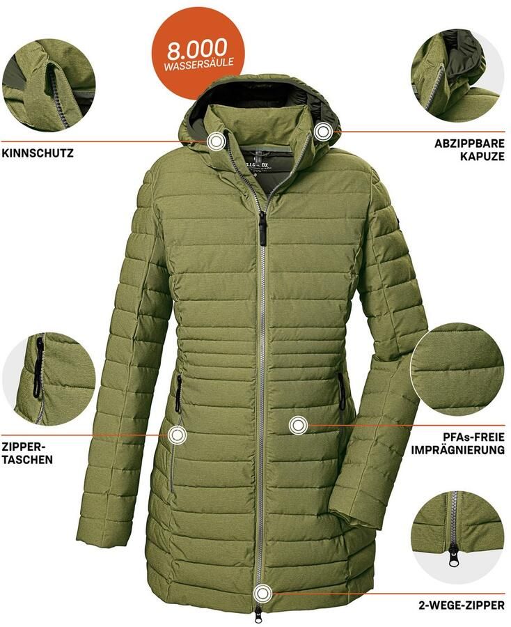 G.I.G.A. DX by killtec Gewatteerde jas GW 14 WMN QLTD PRK_Bacarya Smalle damesparka waterafstotend winddicht ademend