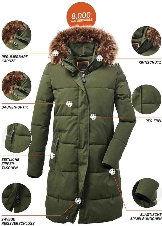 G.I.G.A. DX by killtec Gewatteerde jas GW 18 WMN QLTD PRK waterafstotend afneembare kunstbont - Foto 2