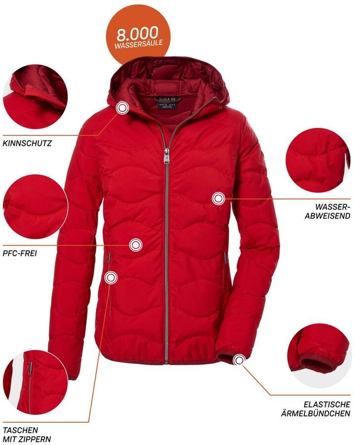 G.I.G.A. DX by killtec Gewatteerde jas GW 21 WMN QLTD JCKT Elegante waterafstotende damesjas van gerecyclede materialen