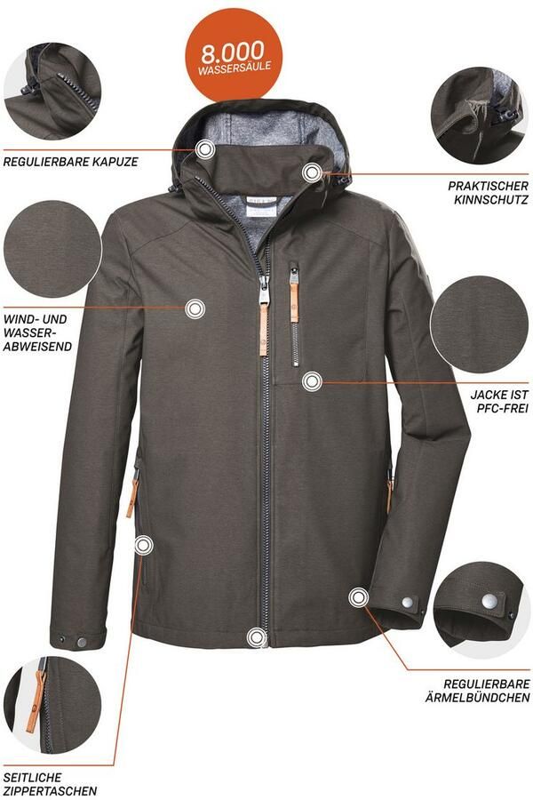 G.I.G.A. DX by killtec Softshell-jack GS 7 MN SFTSHLL JCKT Heren softshelljas: waterafstotend afneembare capuchon - Foto 4