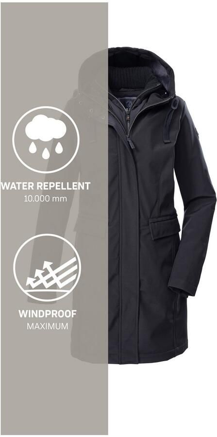 G.I.G.A. DX by killtec Softshell-parka GW 79 WMN SFTSHLL PRK Dames Softshellparka: waterafstotend 2-weg-ritssluiting - Foto 6