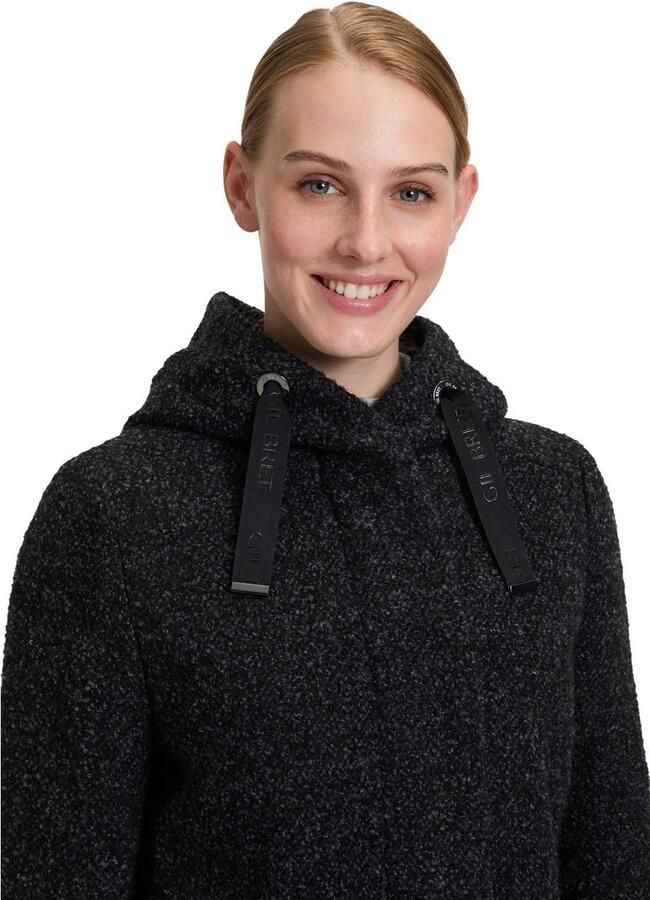 Gil Bret Lange jas met capuchon en blinde ritssluiting