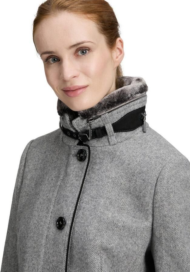 Gil Bret Wollen jas met wol opstaande kraag en knoopsluiting - Foto 1