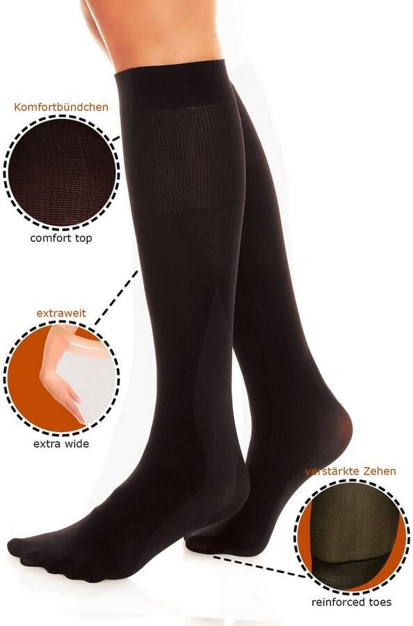 GLAMORY Fijne kniekousen Fit met zeer comfortabele boorden (1 paar)