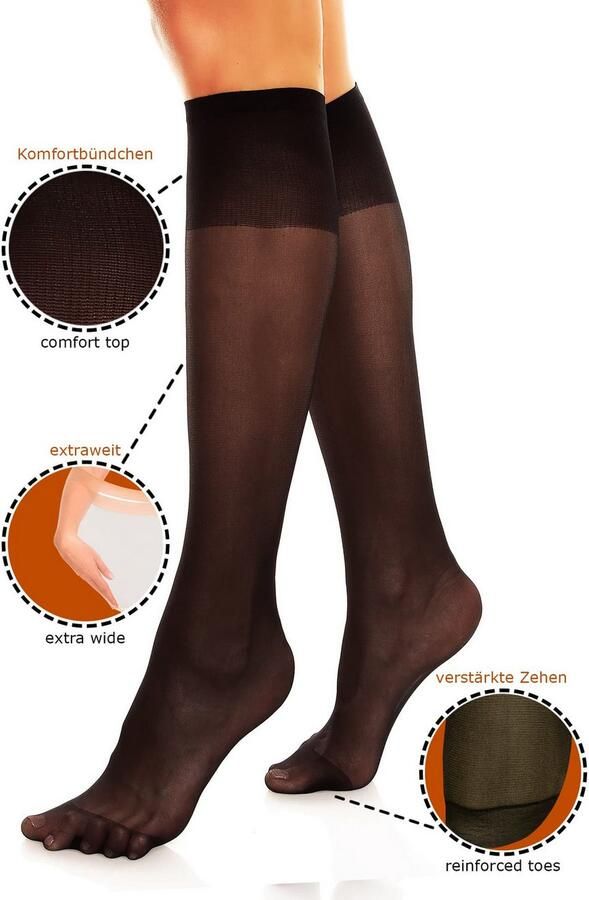 GLAMORY Fijne kousen My Size extra wijd elastisch (set 2 paar)