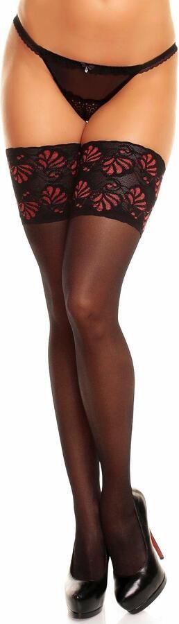 GLAMORY Hold-up kousen Deluxe met tweekleurige kant (1 paar) - Foto 10