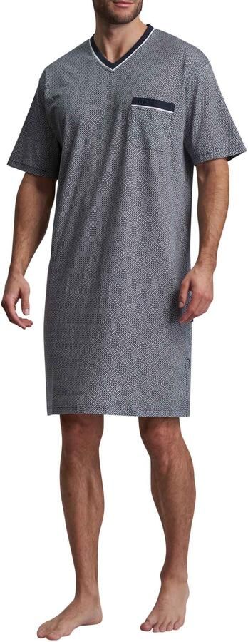 GÖTZBURG Nachthemd Brooklyn V-hals korte mouw borstzak met patroon katoen zacht - Foto 6