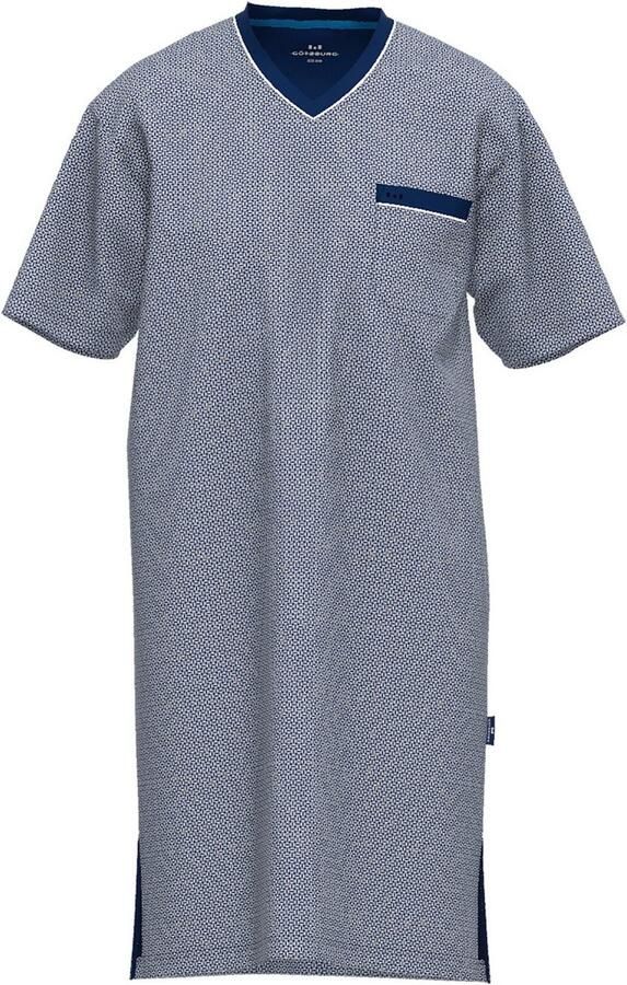 GÖTZBURG Nachthemd Brooklyn V-hals korte mouw borstzak met patroon katoen zacht - Foto 4