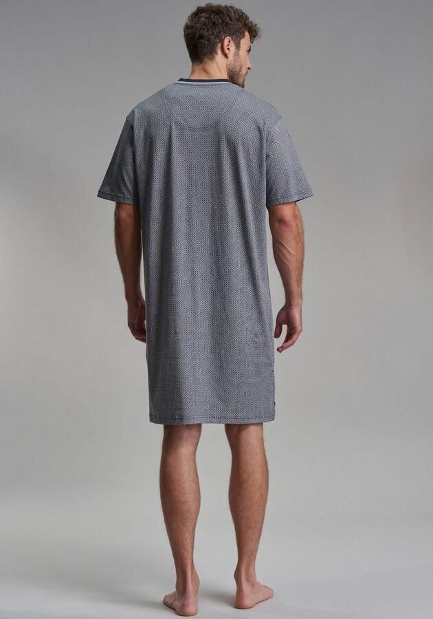 GÖTZBURG Nachthemd Brooklyn V-hals korte mouw borstzak met patroon katoen zacht - Foto 2