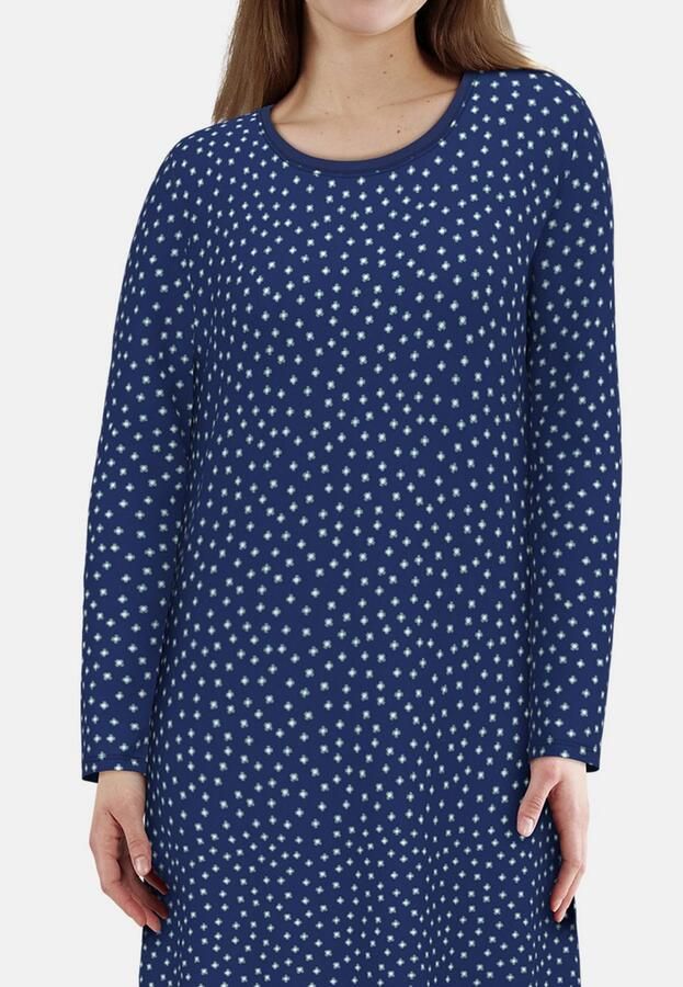 GÖTZBURG Nachthemd Katerini Ronde hals lange mouwen katoen met patroon