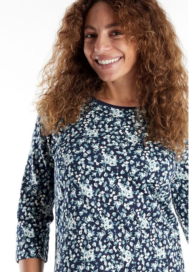 GÖTZBURG Nachthemd Katerini Ronde halslijn 3 4-mouw katoen elastisch