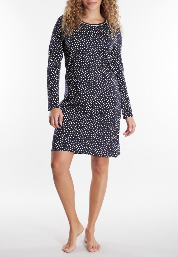 GÖTZBURG Nachthemd Marseille gestippeld lange mouwen ronde hals katoen elastisch - Foto 5