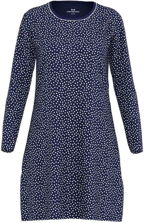 GÖTZBURG Nachthemd Marseille gestippeld lange mouwen ronde hals katoen elastisch - Foto 3