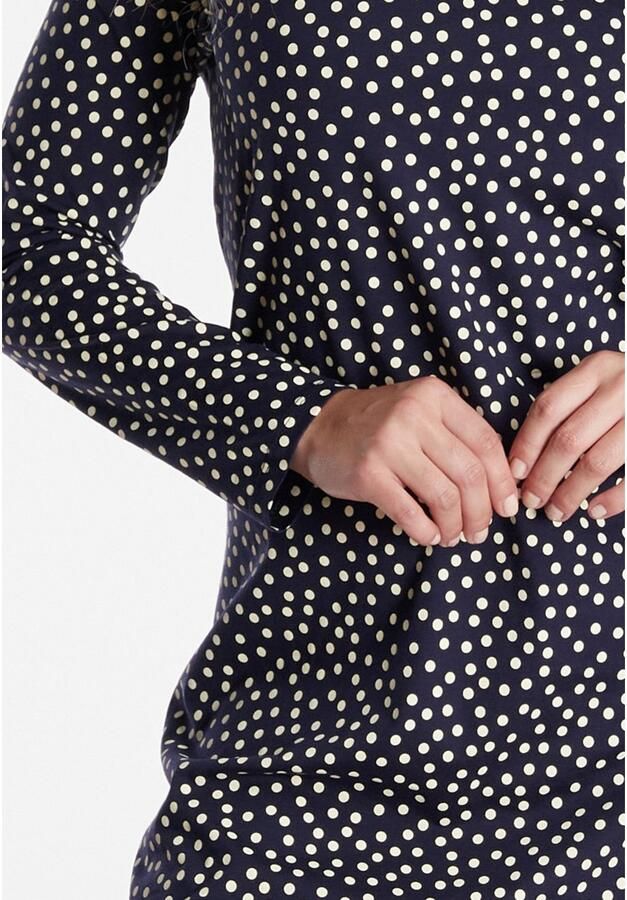 GÖTZBURG Nachthemd Marseille gestippeld lange mouwen ronde hals katoen elastisch