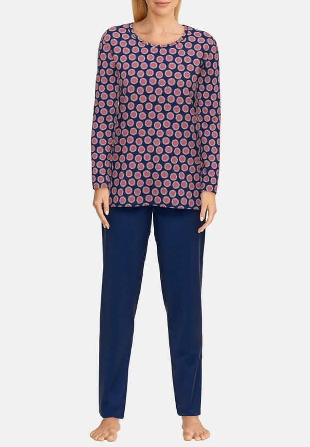 GÖTZBURG Pyjama Herfstbloei Lange mouw ronde hals katoen zacht strijkvrij (2-delig) - Foto 2