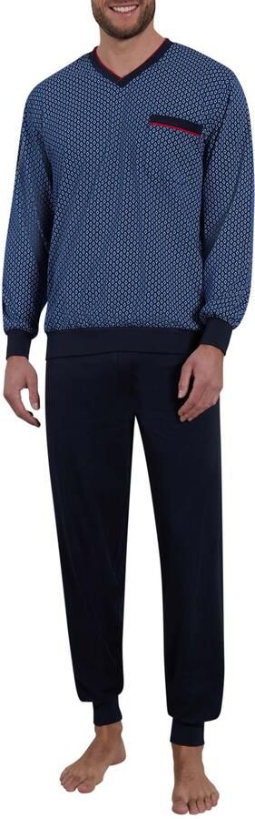 GÖTZBURG Pyjama Manhattan Lange mouw V-hals lange broek V-hals katoen (2-delig) - Foto 6