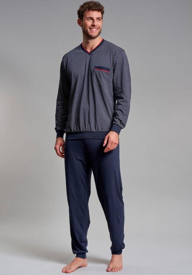 GÖTZBURG Pyjama hattan Lange mouw V-hals lange broek V-hals katoen (2-delig) - Foto 3