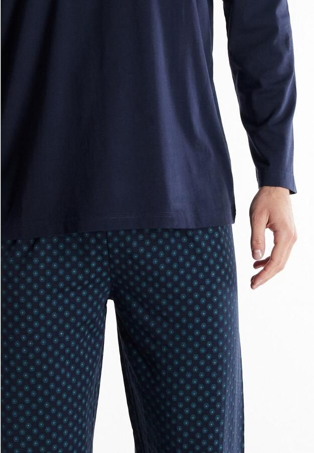 GÖTZBURG Pyjama VOLOS Lange mouw ronde hals lange broek katoen comfortabel (2-delig)