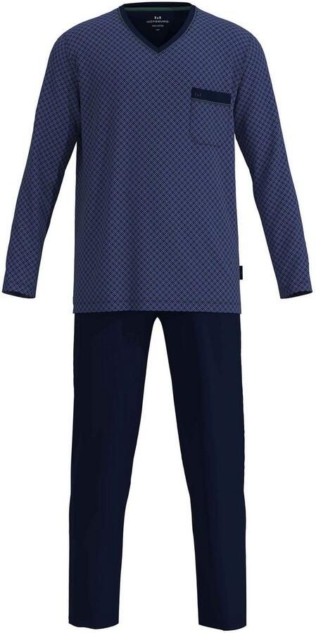 GÖTZBURG Pyjama VOLOS Lange mouw V-hals lange broek katoen borstzak (2-delig) - Foto 5