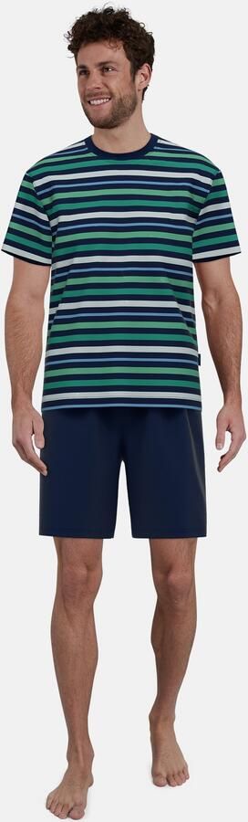 GÖTZBURG Shortama Bray Korte mouw ronde hals korte broek katoenmix streepdesign (2-delig) - Foto 5