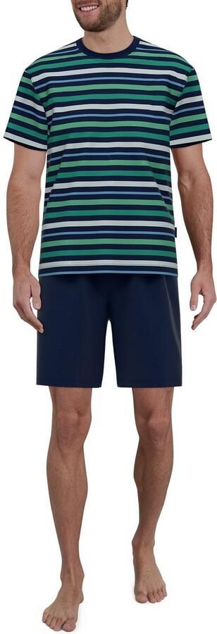 GÖTZBURG Shortama Bray Korte mouw ronde hals korte broek katoenmix streepdesign (2-delig) - Foto 4