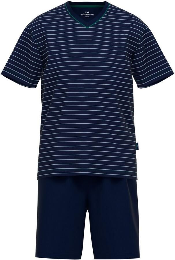 GÖTZBURG Shortama Bray Korte mouw V-hals korte broek katoenmix verkoelend strijkvrij (2-delig)