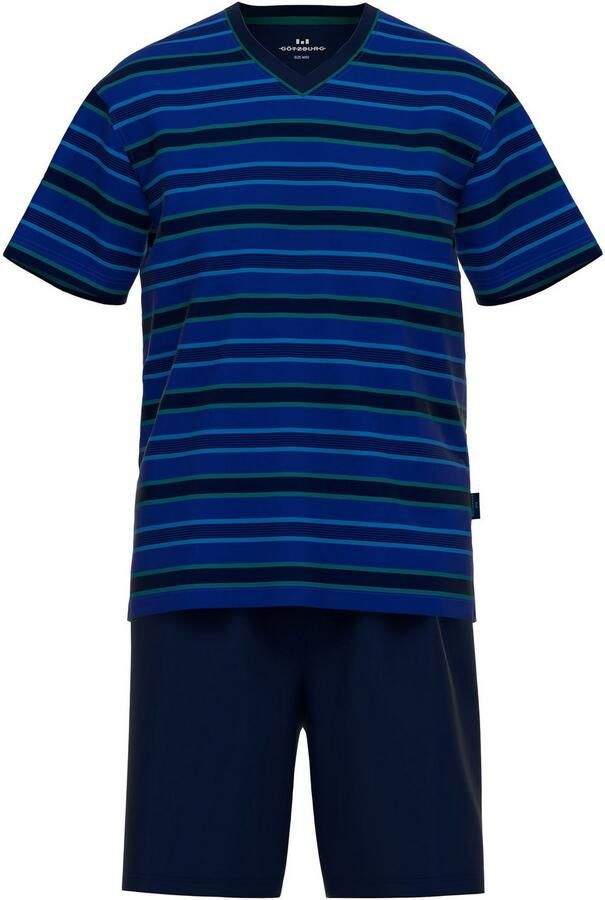 GÖTZBURG Shortama Bray V-hals korte mouw korte broek katoenmix verkoelend zacht (2-delig)