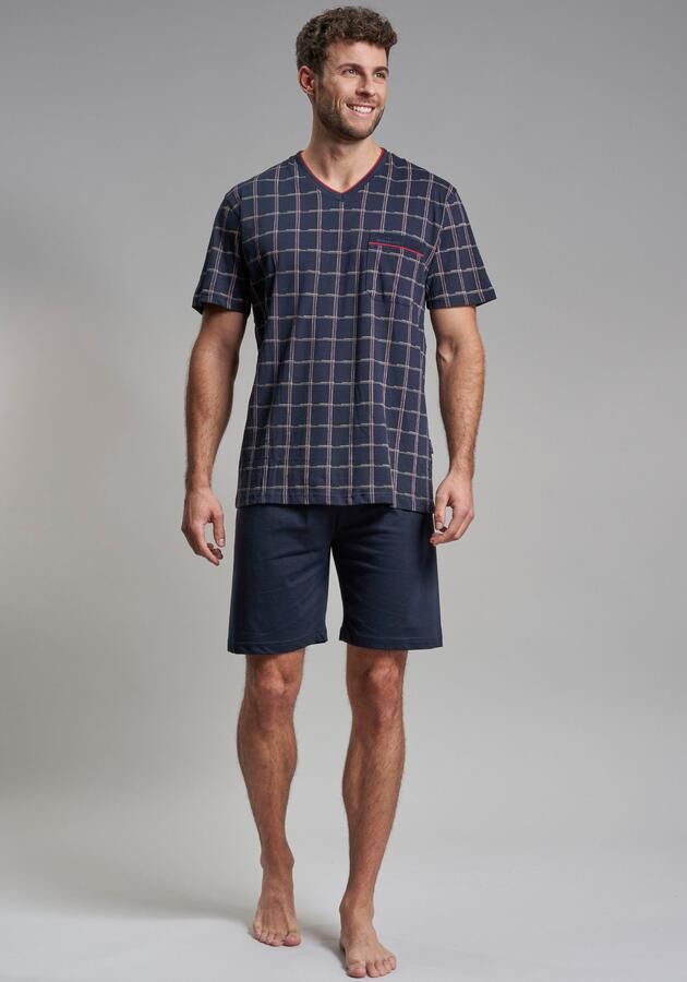 GÖTZBURG Shortama Bronx Korte mouw V-hals korte broek katoen met patroon (2-delig) - Foto 6