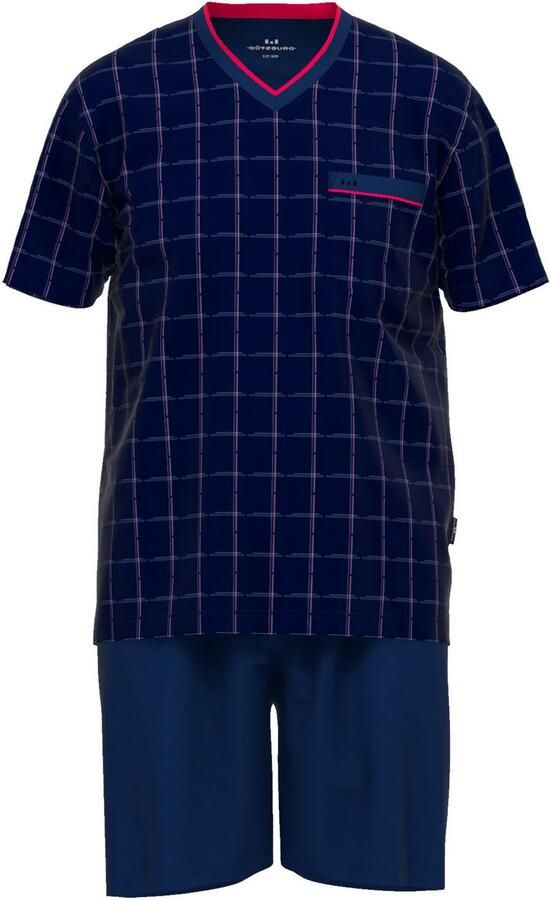 GÖTZBURG Shortama Bronx Korte mouw V-hals korte broek katoen met patroon (2-delig) - Foto 3