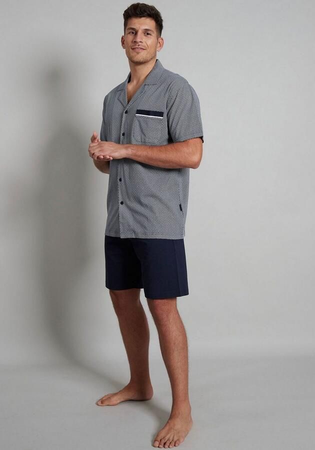 GÖTZBURG Shortama Brooklyn Korte mouw V-hals met kraag korte broek katoen zacht (2-delig) - Foto 3