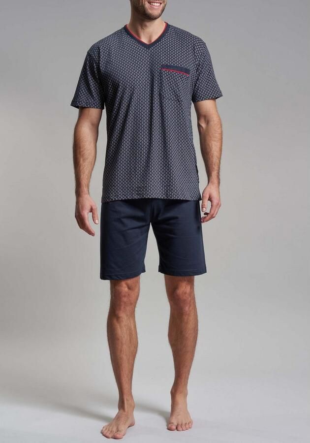 GÖTZBURG Shortama hattan Korte mouw V-hals korte broek katoen zacht (2-delig) - Foto 4