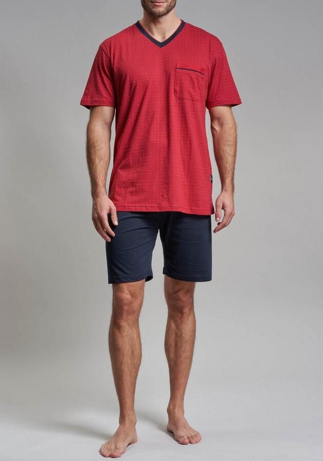 GÖTZBURG Shortama hattan Korte mouw V-hals korte broek katoen zacht (2-delig) - Foto 4