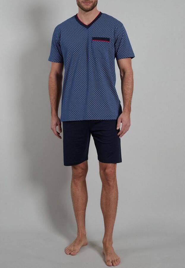 GÖTZBURG Shortama hattan Korte mouw V-hals korte broek katoen zacht (2-delig) - Foto 3