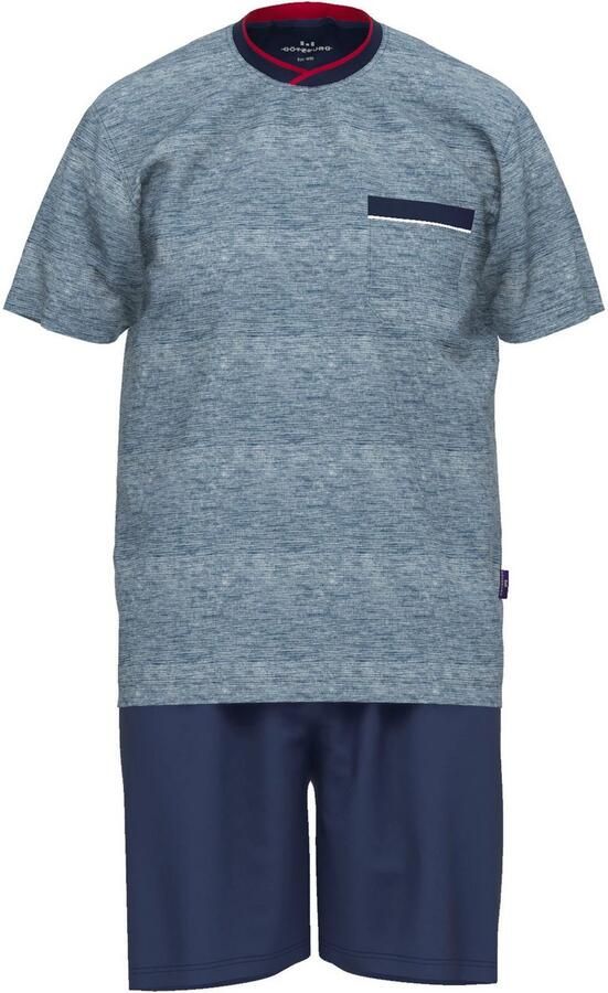 GÖTZBURG Shortama Upper West Korte mouw ronde hals korte broek katoenmix zacht (2-delig) - Foto 4