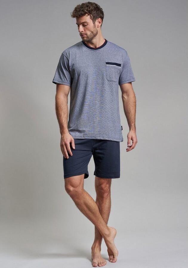 GÖTZBURG Shortama Upper West Korte mouw ronde hals korte broek katoenmix zacht (2-delig) - Foto 3