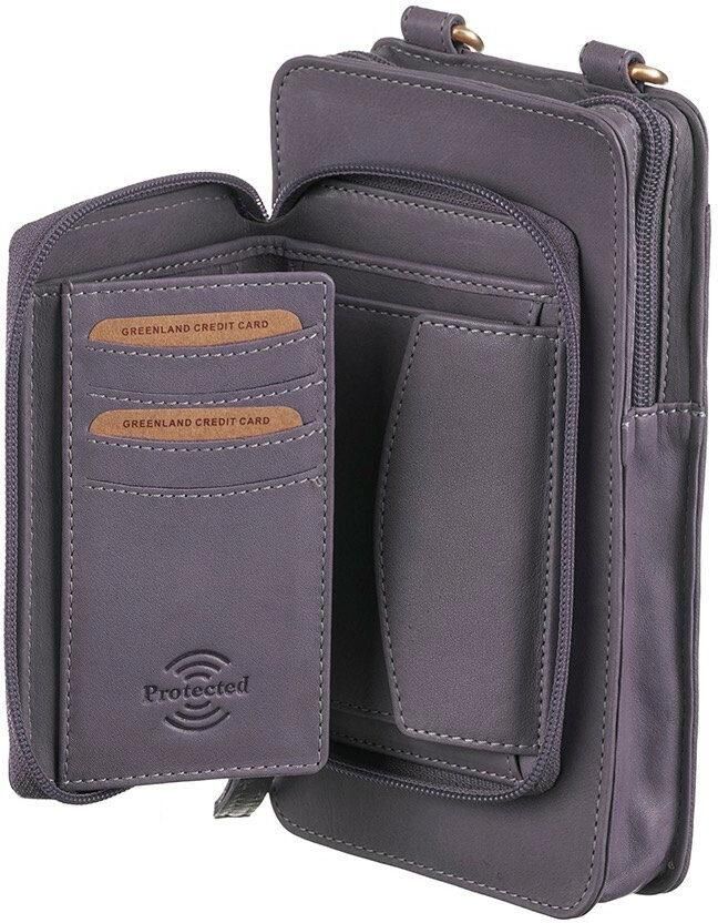 GreenLand Nature Gsm-tasje NATURE Soft met opgestikte portemonnee en rfid-bescherming - Foto 2