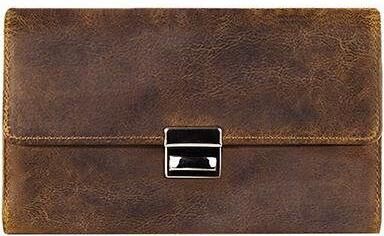 GreenLand Nature Horeca-portemonnee Montana van buffelleer met vele papiergeldvakken