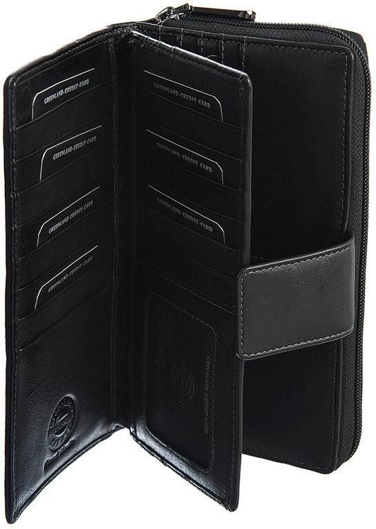 GreenLand Nature Portemonnee Black Nappa met rfid-bescherming