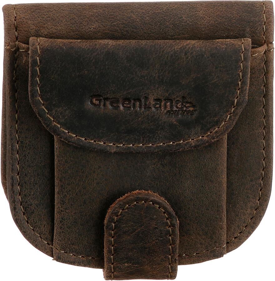 GreenLand Nature Portemonnee Stone van echt leer klein formaat