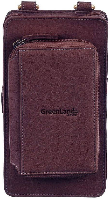 GreenLand Nature Gsm-tasje NATURE Soft met opgestikte portemonnee en rfid-bescherming