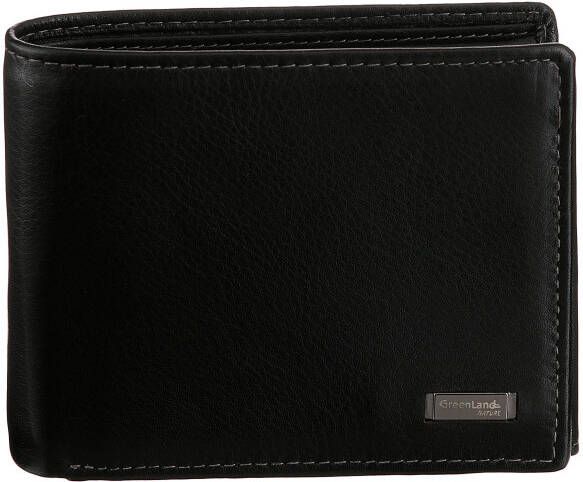 GreenLand Nature Portemonnee Black Nappa van leer in rfid-uitvoering